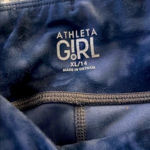 Girls Athleta XL blue tie dye leggings in good condition from smoke free home.